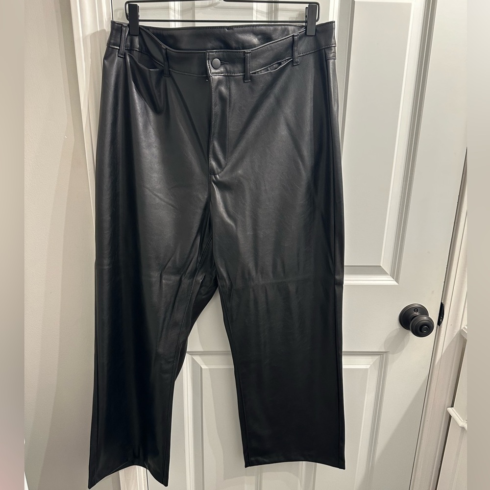 Faux leather pants size 16 old navy wide leg